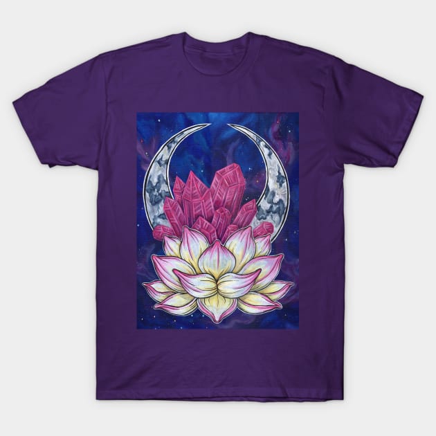 Crystal Lotus T-Shirt by WildSkullflowerArt